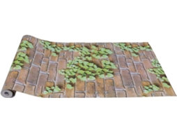 Adesivo De Parede Impermeável Com Estampa De Tijolos E Plantas.