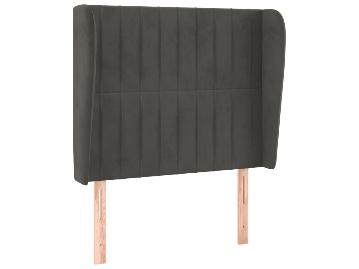 Cabeceira com Abas Veludo Cinzento Escuro MAISON EXCLUSIVE (93x23x118 cm)