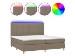 Box Spring Bed, Box Spring Beds Vidaxl Cinzento-acastanhado Tecido (200 X 200 Cm)