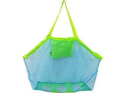 Bolsa de Praia Grande com Malha para Remover Areia e Zíper para Brinquedos, Piscina e Viagens