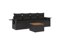 Garden Sofa Set, Garden Sofa Sets Vidaxl Preto Rattan / Vime (n/a)