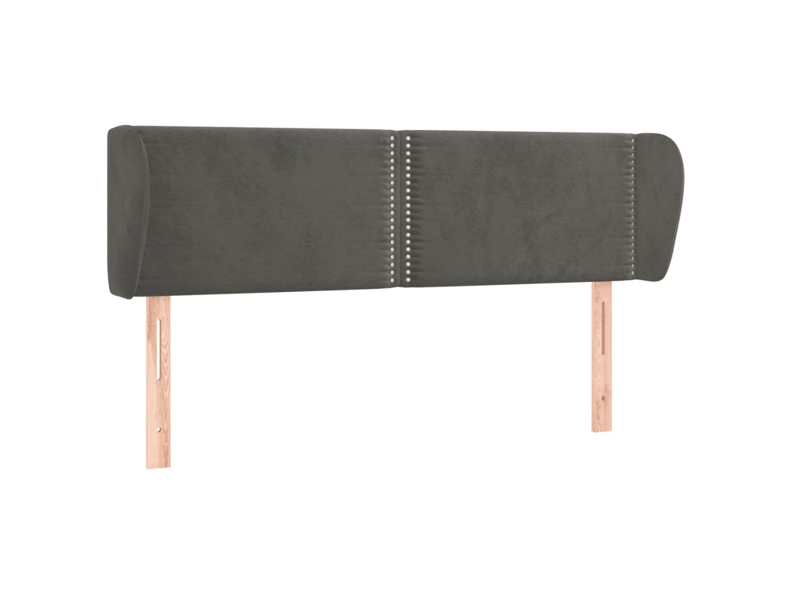 Cabeceira de Cama C/ Abas Veludo Cinzento Escuro MAISON EXCLUSIVE (147x23x78 cm)