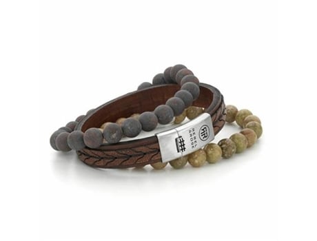 Bracelete Masculino Em Couro Stranded Cognac Rr L0079 S Tamanho 16,5 Cm S Rebelrose