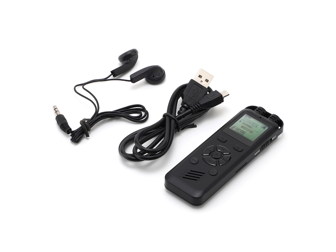 Gravador De Voz Digital 16gb Com Ativação Por Voz Redução De Ruído Reprodução Mp3 Senha