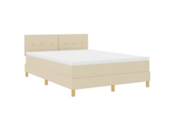 Cama Box Spring Led com Fitas Led Creme 160 X 200 Cm Tecido MAISON EXCLUSIVE