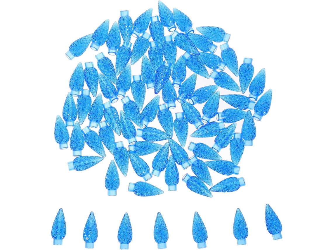 Capas Decorativas Azuis de Plástico para Lâmpadas, Pacote com 100 Peças, para Iluminação Externa e Acessórios. SFUSHOS