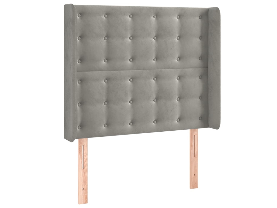 Cabeceira de Cama com Abas Veludo Cinzento Claro MAISON EXCLUSIVE (103x16x118 cm)
