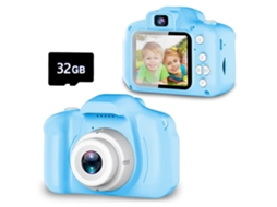 Máquinas Fotográficas Compactas VIGA EUROPE X2 2 Polegadas 13Mp Crianças Presente 32G Azul