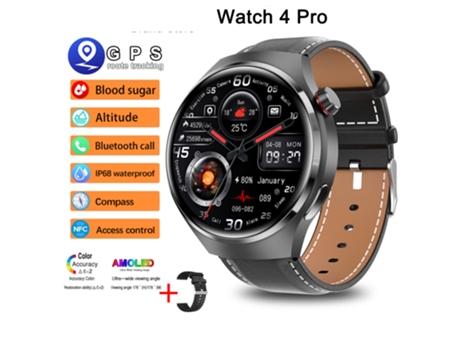 Smartwatch Timovo® Reloj Inteligente Para Android Ios Gt4 Pro Relógios À Prova Dwaterproof Água, Fitness Ao Ar Livre, Nfc, Rastreador Gps Preto