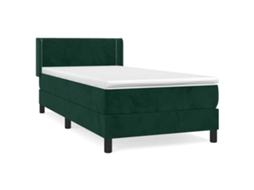 Cama com Molas/colchão 80x200 Cm Veludo Verde escuro MAISON EXCLUSIVE