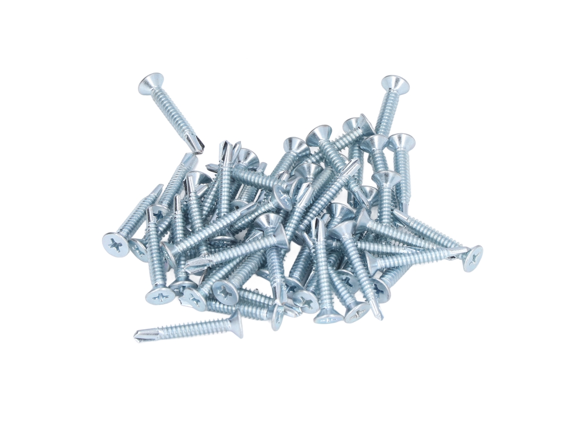 Kit 50 Parafusos Autoperfurantes De Aço Carbono Cruzado 4.8x32mm Cabeça Chata Para Reparos