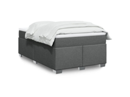 Vidaxl Cama Com Molas/colchão 120x200 Cm Tecido Cinzento-escuro