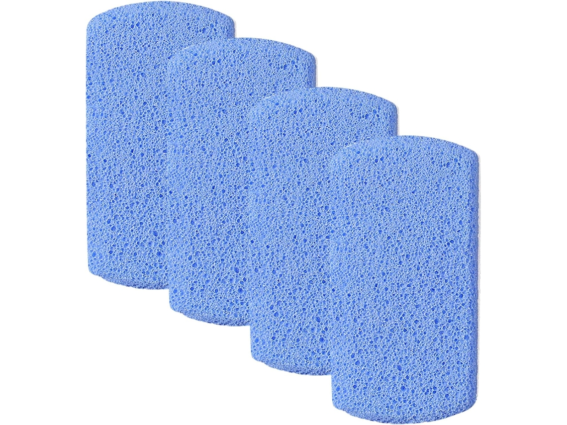 Pedras de dupla face para cuidados com a pele e as mãos, 4 peças de vidro espumado azul.