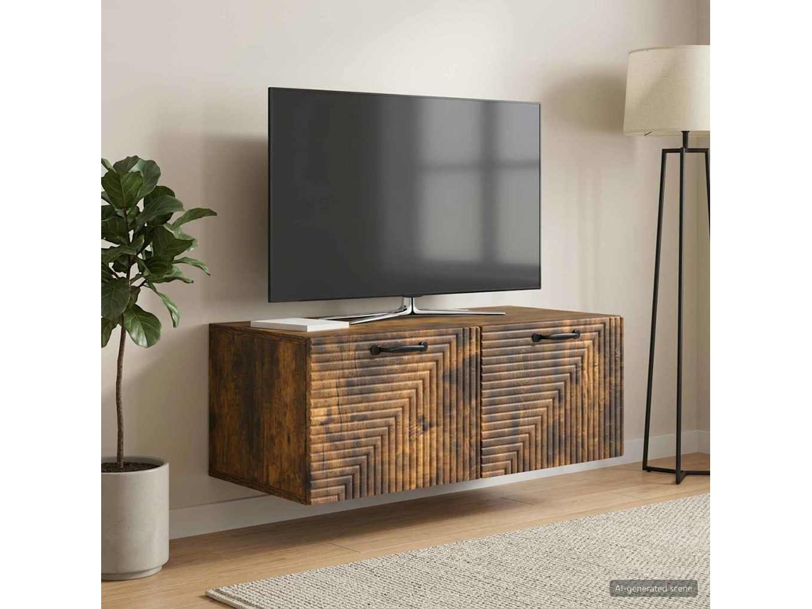 Vidaxl Gabinete de Tv de Parede Carvalho Fumado 78,5 X 41 X 30 Cm