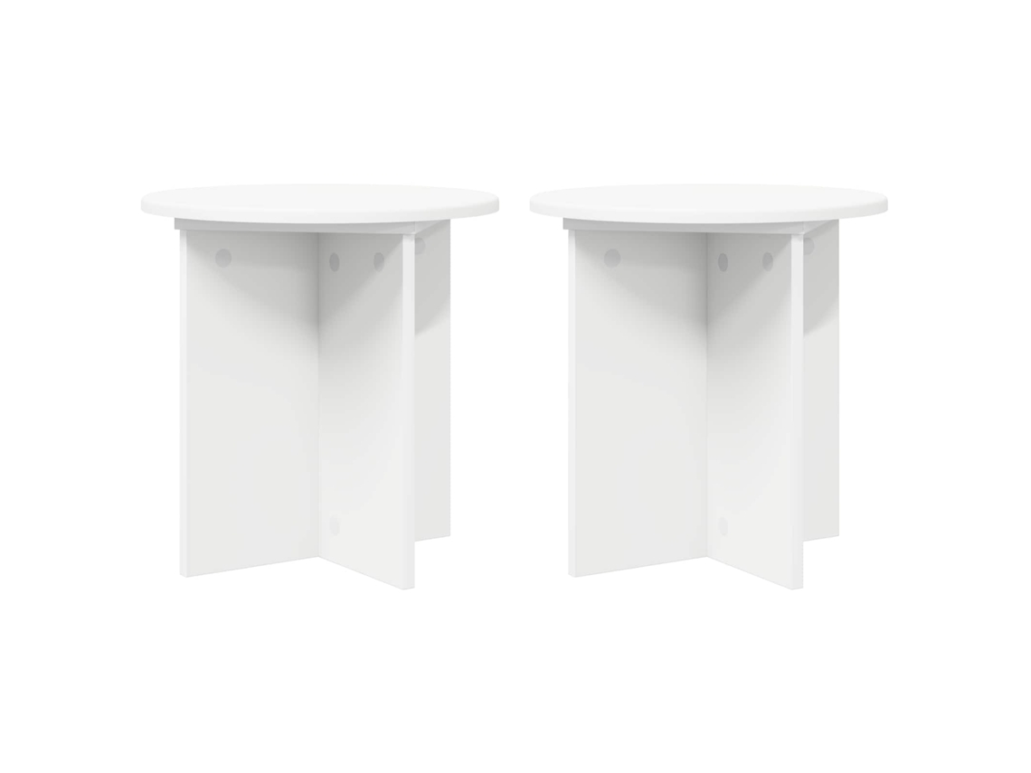 Conjunto 2 Suporte Moderno Para Plantas Vidaxl Branco Derivados De Madeira (ø40 X 40 Cm)