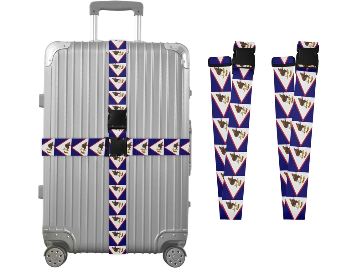 Conjunto De 2 Cintas Bagagem Com A Bandeira Samoa, Cintas De Embalagem Portáteis E Ajustáveis Para Acessórios Viagem