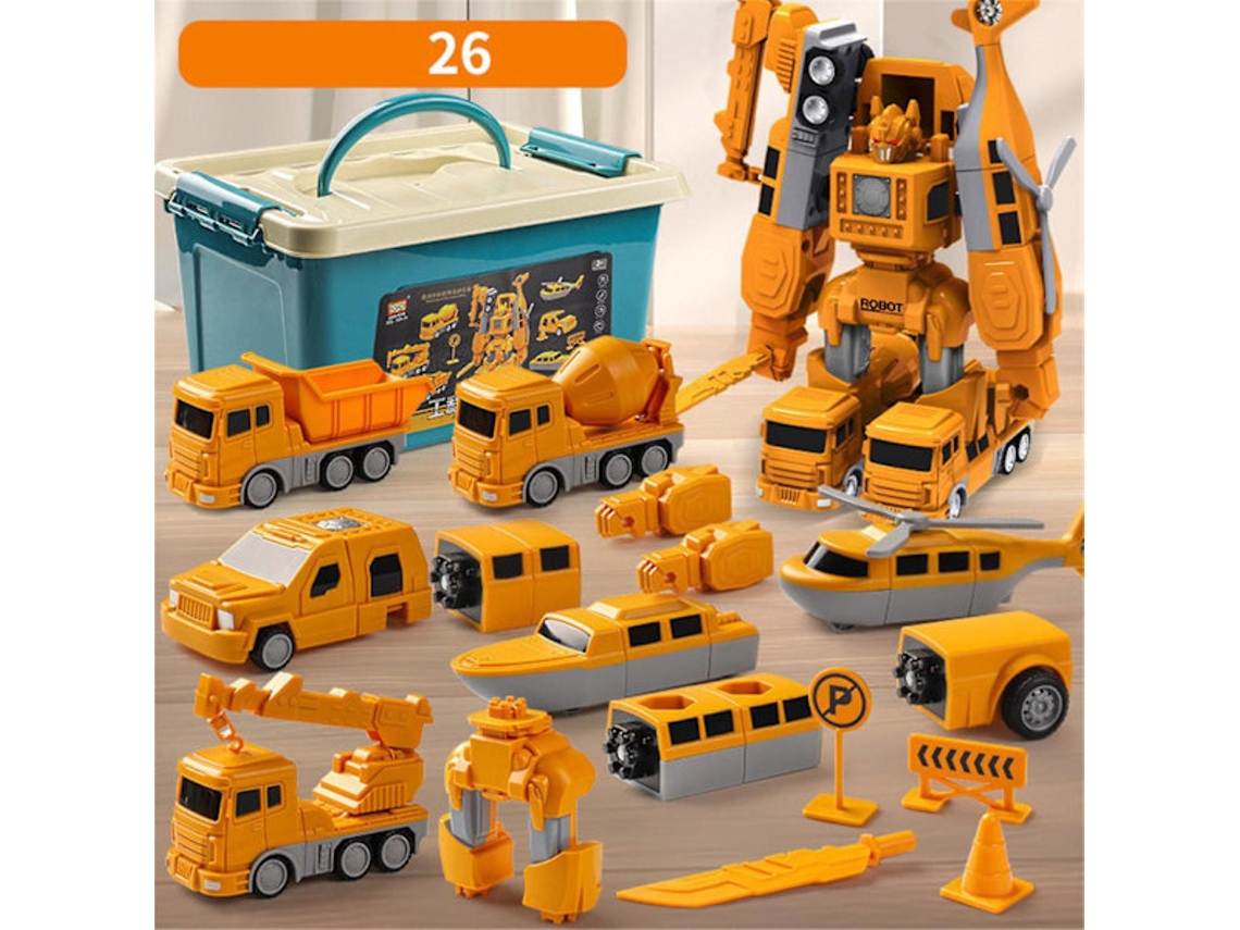 Carro De Engenheiro Transformador Magnético Montado Brinquedos Robô Transformador Conjunto De Brinquedos Para Meninos 6 Em 1 Robô Aquaforge