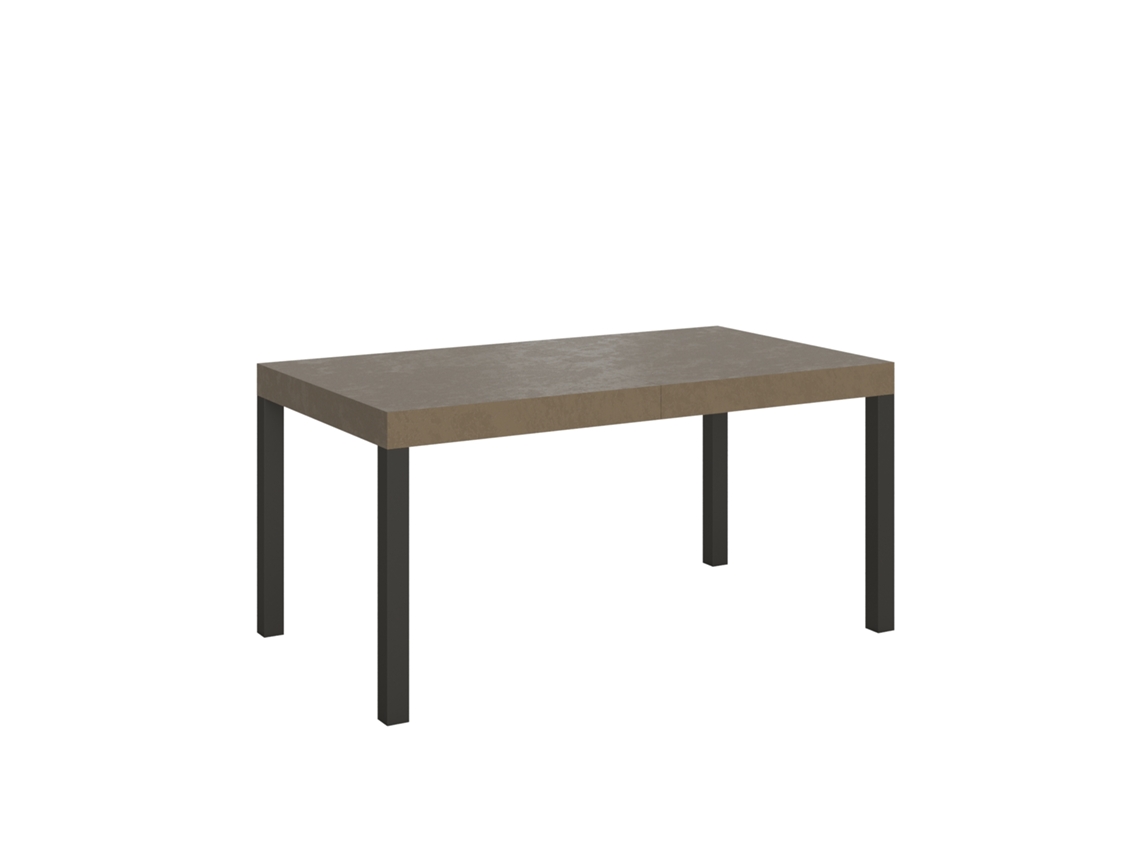 Mesa Extensível Everyday Premium 160/420x90 Cm Em Cinza Pomba Com Pés Antracite Itamoby