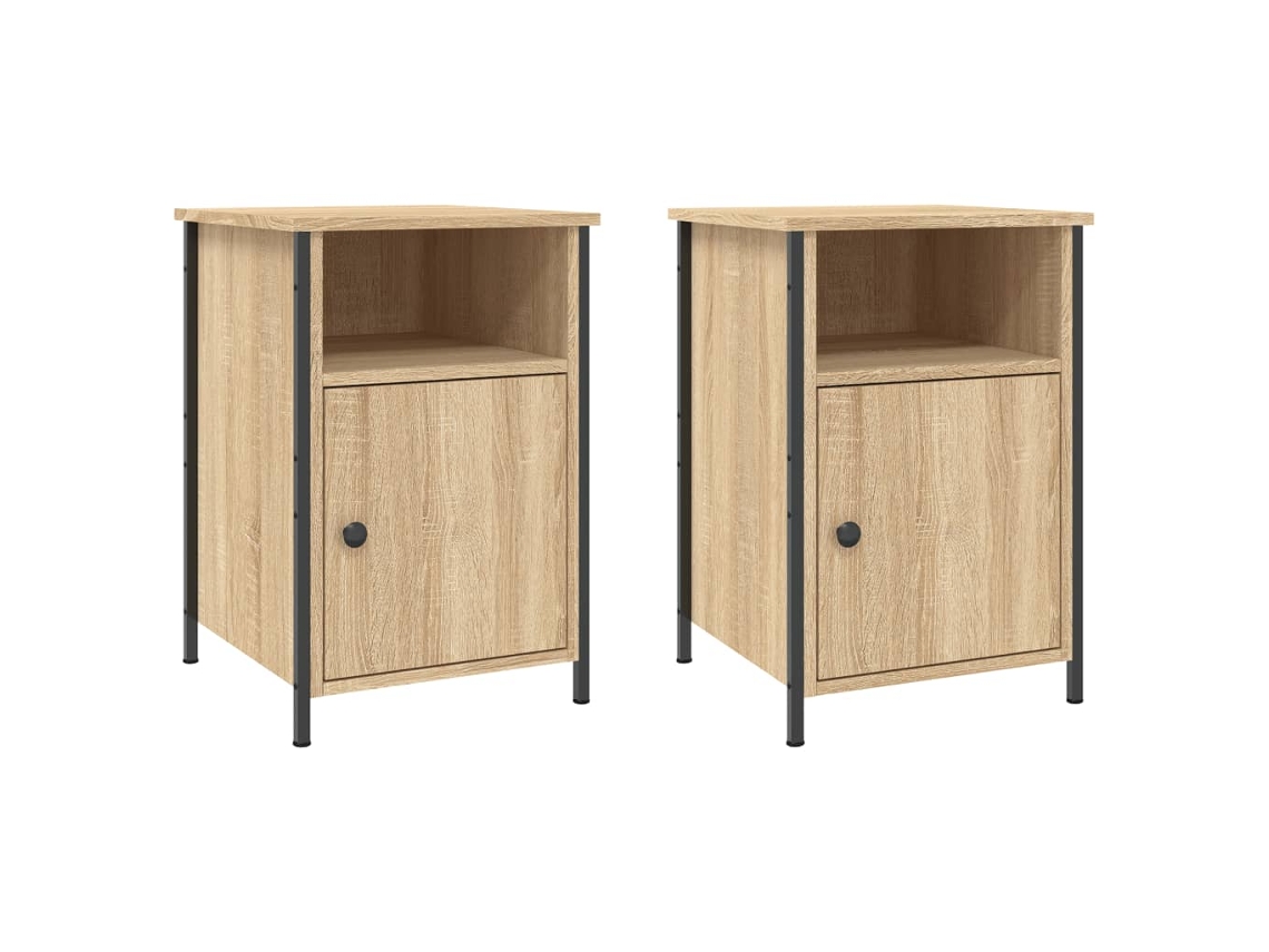 Conjunto de mesas de cabeceira em madeira Carvalho Sonoma 40x42x60 cm MAISON EXCLUSIVE