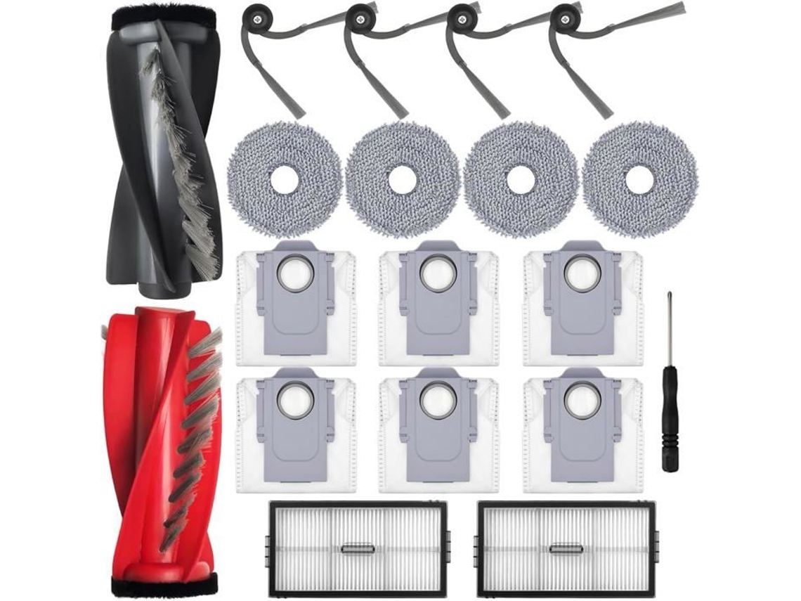 Acessórios para Roborock Saros 10r, 1 Escova Principal, 6 Sacos de Aspirador, 4 Escovas Laterais, 2 Filtros, 4 S BRILVIBERA