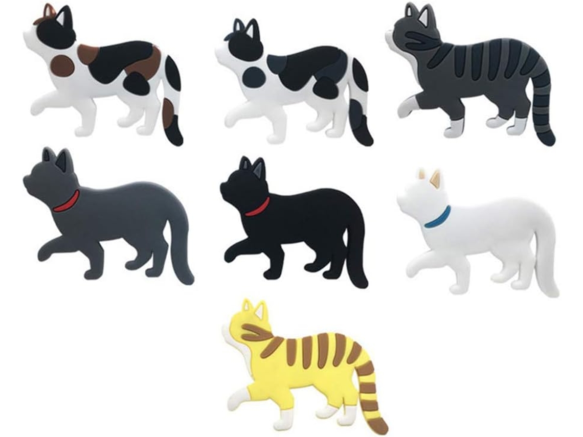 Ímãs De Geladeira, Gráficos De Gatos, Rabo De Gato Se Inclina Para Pendurar Coisas Aquaforge
