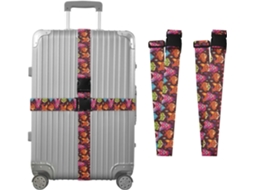 Conjunto De 2 Cintas Bagagem Com Estampa Rosto Raposa, Ideais Para Malas De Viagem, Acessórios Para Cintos, Conectores