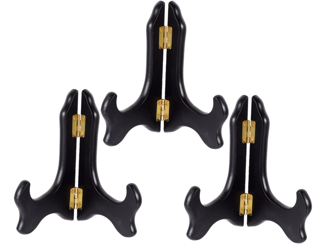 Suporte De Madeira, 12,8 Cm (5 Polegadas), Cavalete Dobrável Redondo Para Pratos E Obras De Arte,