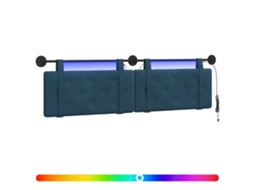 Conjunto 1 Cabeceira Suspensa Vidaxl Azul Veludo (170 X 55 X 5 Cm)