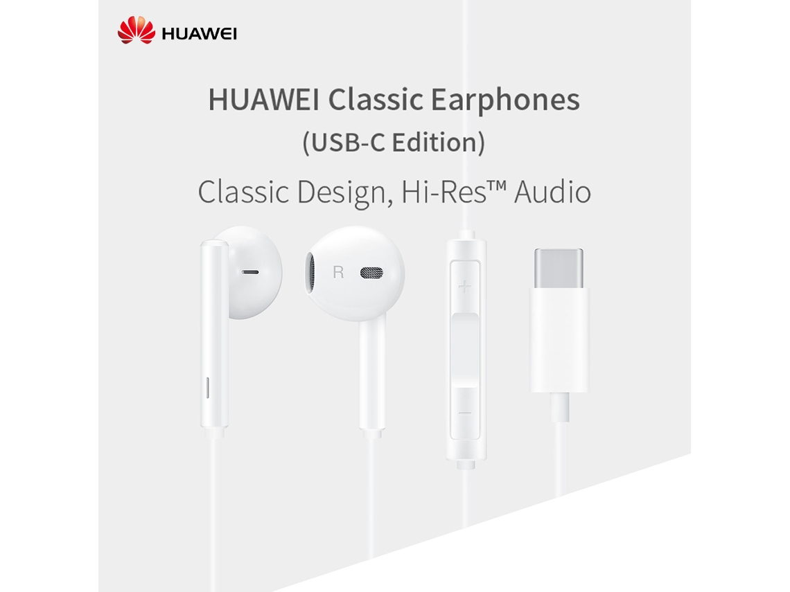 Fones De Ouvido Huawei Cm33 Usb-c Hi-res Com Microfone Controle De Volume Redução De Ruído