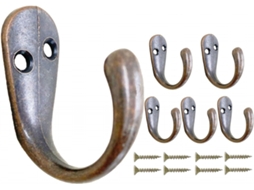 Gancho De Parede Antigo, 6 Ganchos E Cabides Para Casa, Gancho De Parede Simples Em Metal Pesado Parafusado, Para Entrada De Porta, Cozinha, Quarto