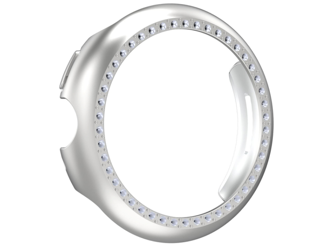 Capa Protetora para Google Pixel Watch 3 Pc e Strass Prata 45Mm