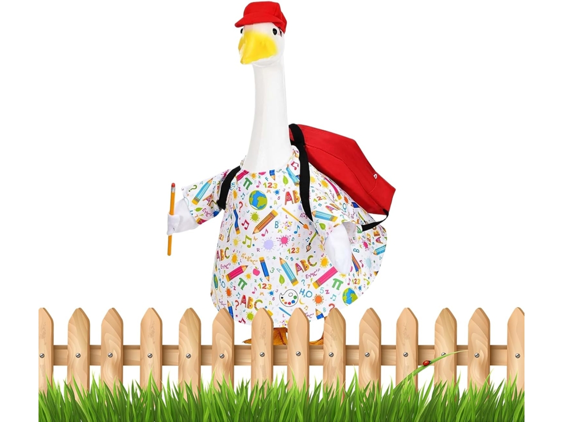 Roupa para Gansos, Uniforme Escolar para Gansos de Jardim Estátua de Texto Ilegível, 58 Cm, Decoração de Jardim, CHABERLU