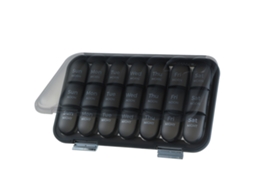 Organizador Semanal De Comprimidos Eifson 7 Dias 21 Células Selado Sem Bpa (preto)