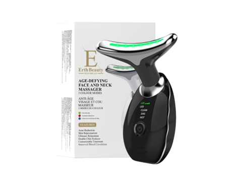 Massageador De Rosto E Pescoço Anti Idade Preto Erth Skin London
