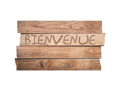 Placa Recortada Boston De Boas Vindas Marrom 40x70 Cm Idmat