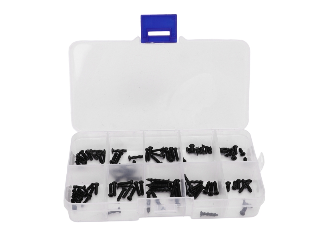 Mali kit de Parafusos para Carro Rc com Caixa 100pcs Aço Inoxidável para Mjx 16208 16207 16210 Carro Rc Brushless 1/16