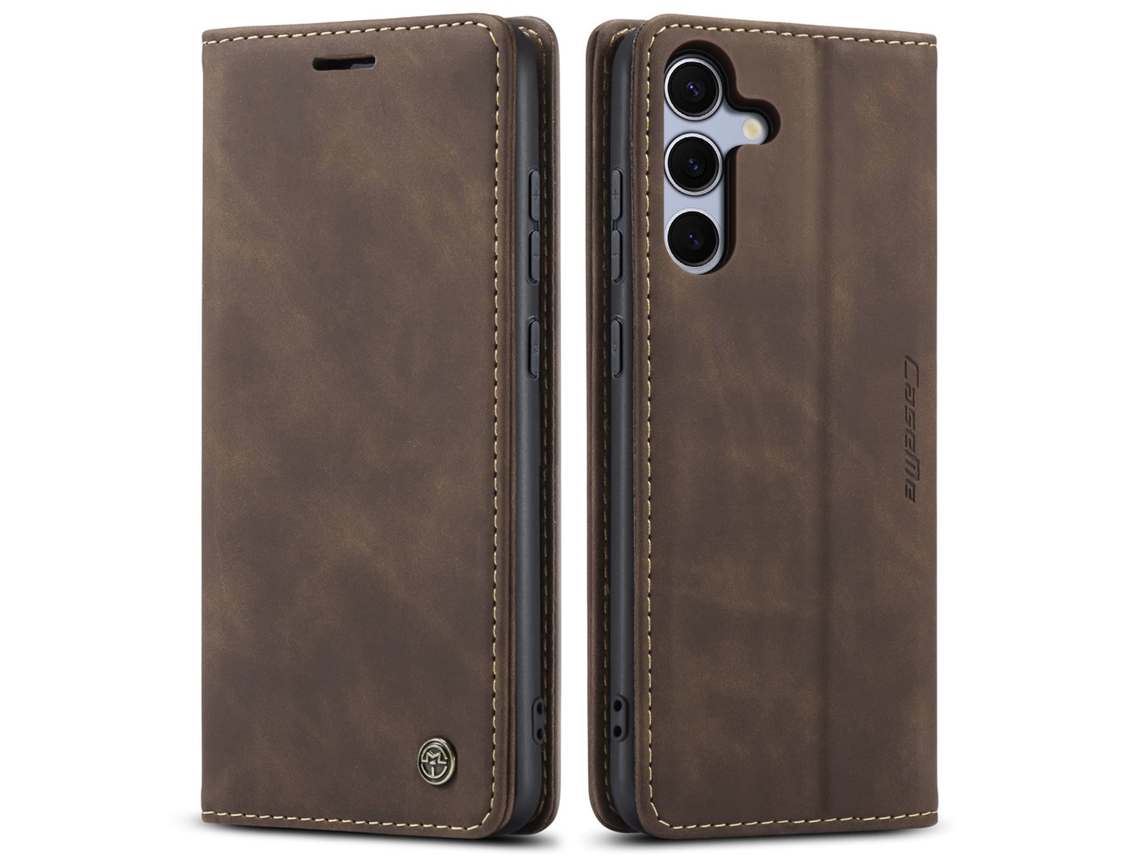 Capa Protetora Flip Para Celular, Anti-queda, Com Encaixe Para Cartão.marrom - Samsung S20 Plus