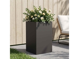 Vidaxl Vaso De Jardim Preto 30 X 30 X 40 Cm Aço Laminado A Frio