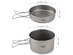 Conjunto de Cozinha de Camping de Titânio Lixada 2pcs