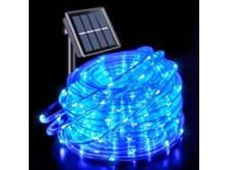 Guirlanda Solar Led Para Exterior Ip65,12m,100 Leds,8 Modos De Iluminação Decoração Para Jardim,árvore,festas E Natal Azul Btforus