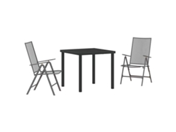 Conjunto de Móveis para Jardim HARLANV1 com 3 Pcs para Refeição Antracite