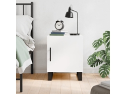 Vidaxl Mesa De Cabeceira 40x40x50cm Derivados Madeira Branco Brilhante
