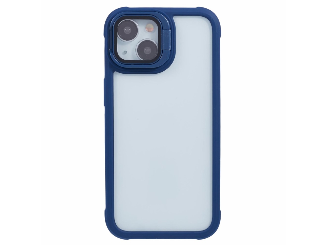 Suporte Casa Para Iphone 15 Plus Pele Sintética Azul