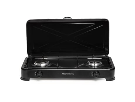 Fogão A Gás Melchioni Family Minerva New 2, 2 Queimadores Removíveis, Chama Ajustável, Portátil, Uso Exclusivo Em Áreas Externas, Preto