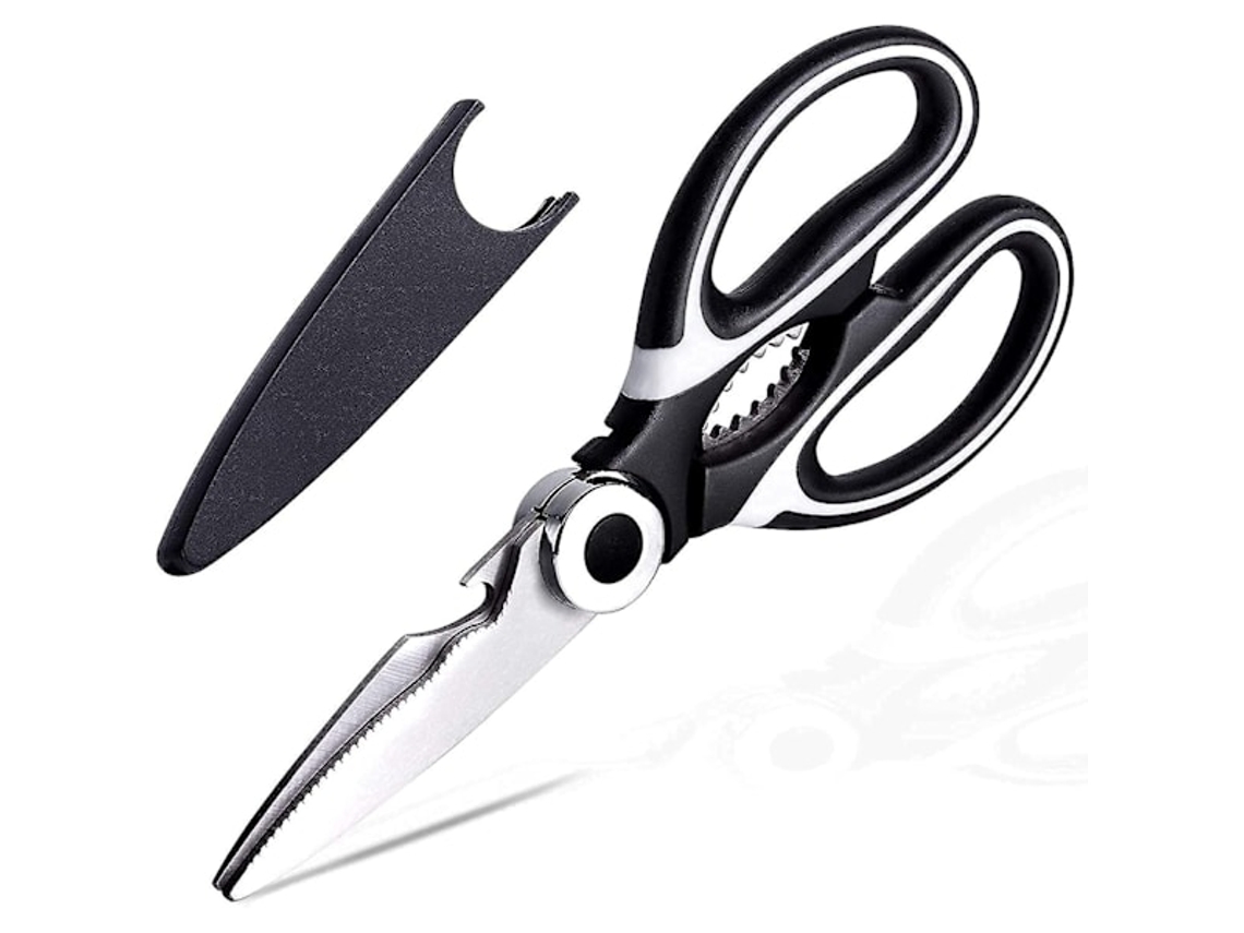 Tesoura de cozinha multifuncional Slowmoose Heavy-Duty com bainha para aves, peixes, carnes e ossos. Perfeita.