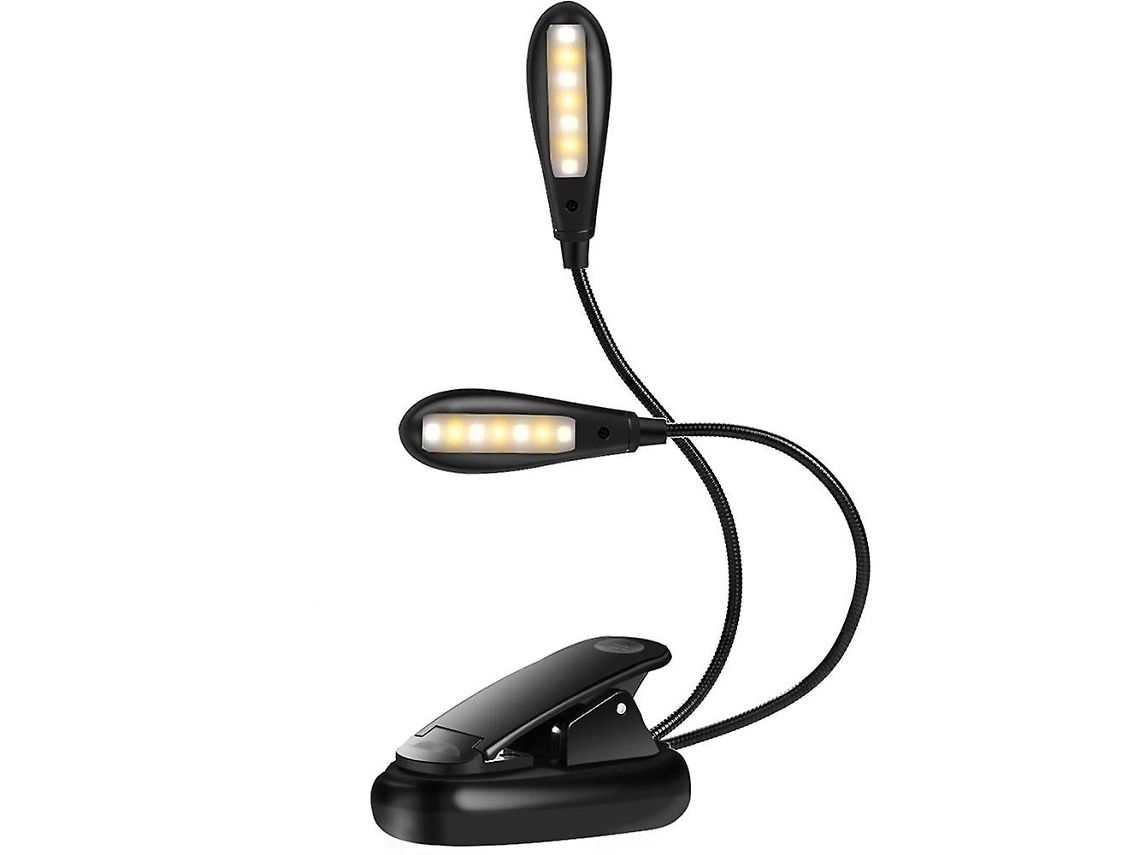 Lâmpada de leitura LED, recarregável 14 Led Book Light, 3 configurações de brilho