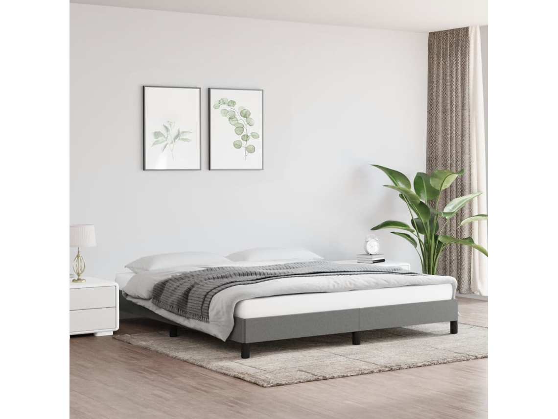 Vidaxl Estrutura De Cama Sem Colchão 180x200 Cm Tecido Cinzento-escuro