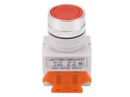 Switch De Botão Vermelho De 22mm Marca Laxiscreed, Ação Momentânea Com Reset Automático