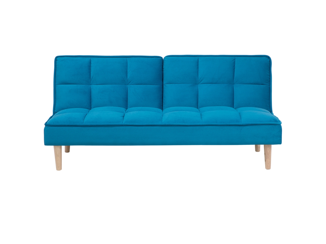 Sofá-cama Beliani Siljan De Tecido Turquesa 177x80x80