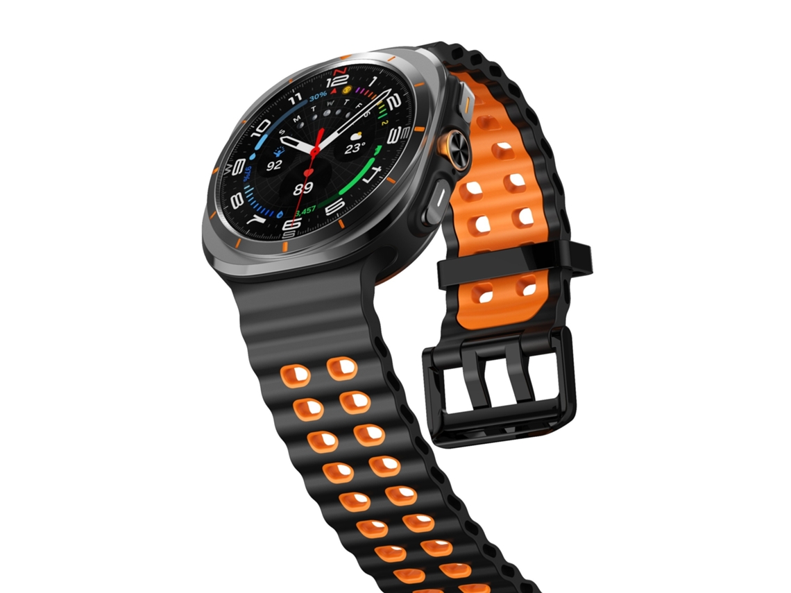 Pulseira de Silicone Bicolor para Samsung Galaxy Watch 7/8/ultra/ultra2, Estilo Oceânico CHABERLU